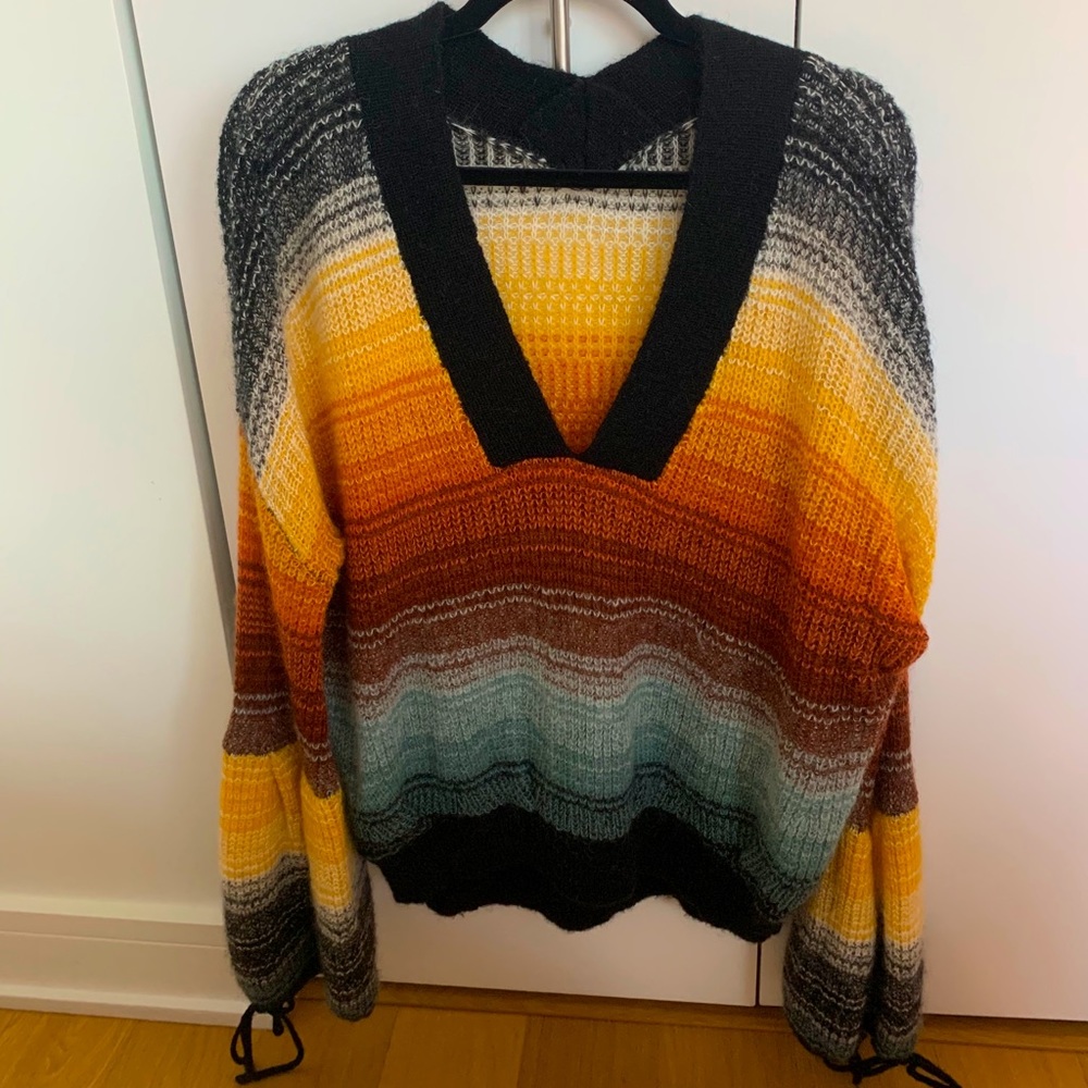 Rainbow sweater oversized wool